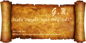 Gyöngyössy Máté névjegykártya