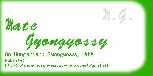 mate gyongyossy business card