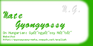 mate gyongyossy business card